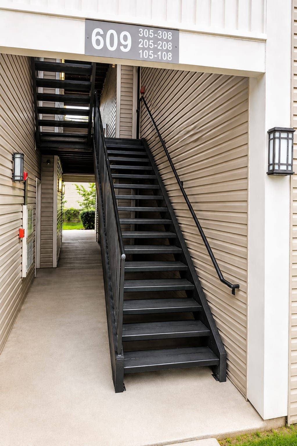 Custom apartment building floating stairs · Frederick, MD