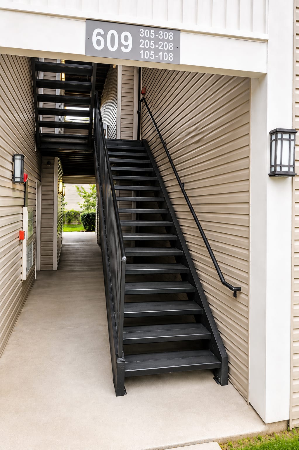 Custom apartment building floating stairs in Frederick, MD