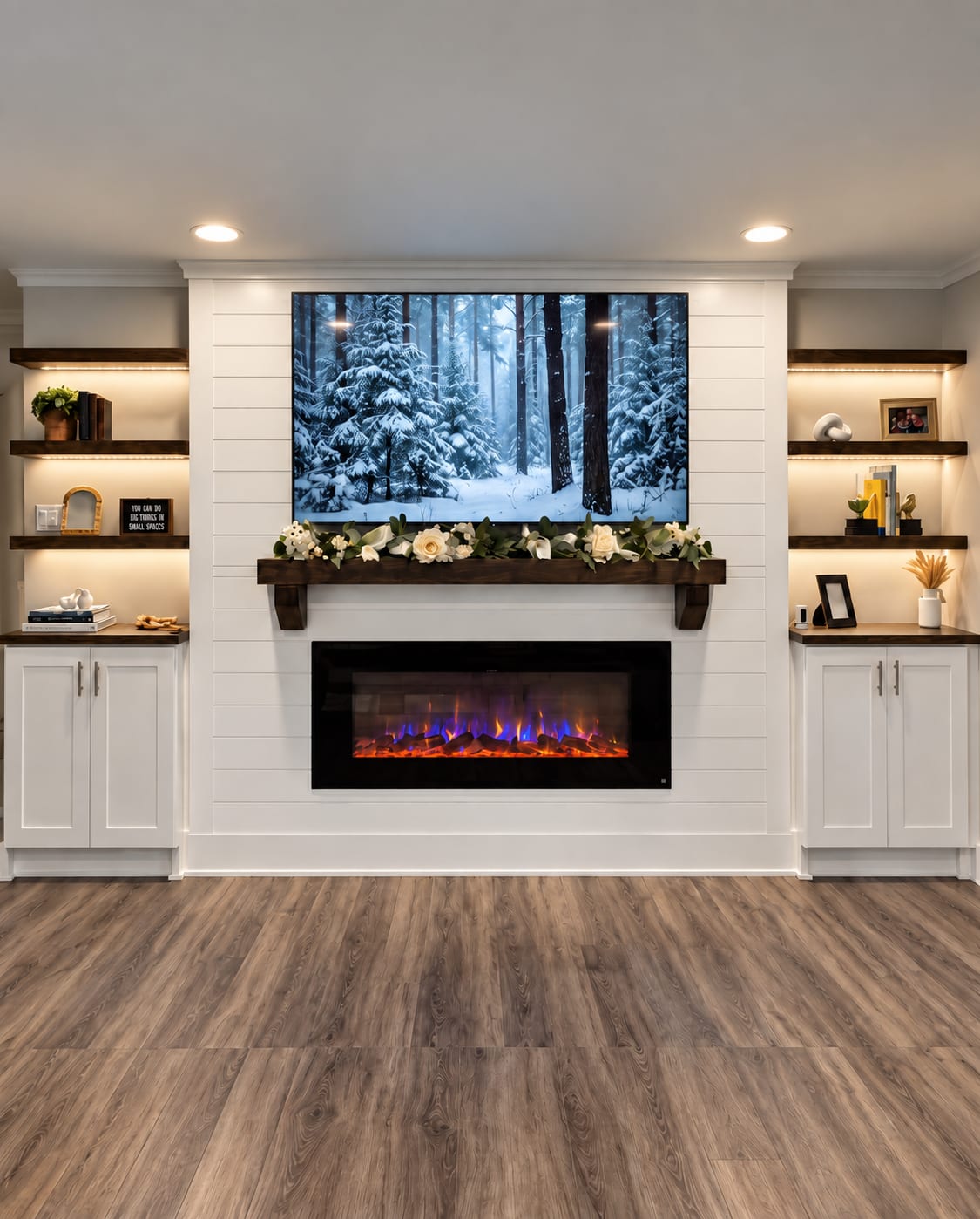 Custom fireplace & entertainment wall in Frederick, MD