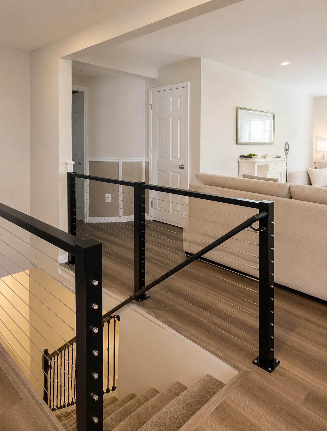 Custom steel stair railing in Frederick, MD