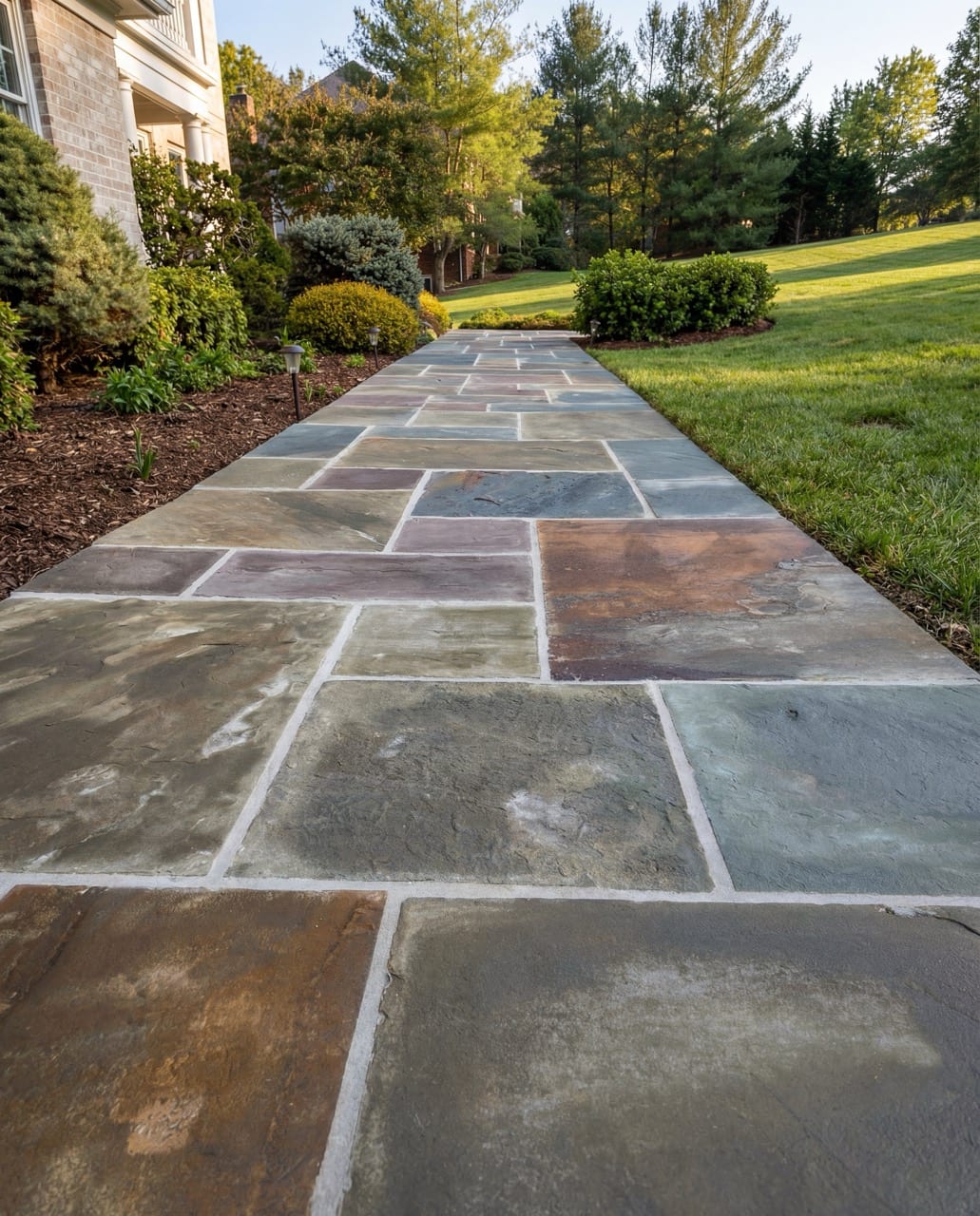 Flagstones renovation in Great Falls, VA — Flagstones regrounting