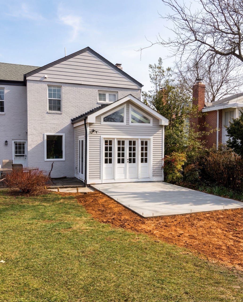 Screen Porch in Washington, DC — Concrete slab of screen porch complete